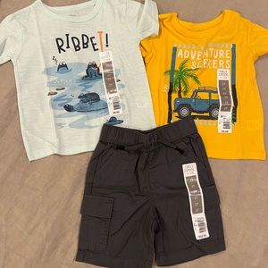 NWT 2T boys bundle - 2 shirts/1 shorts